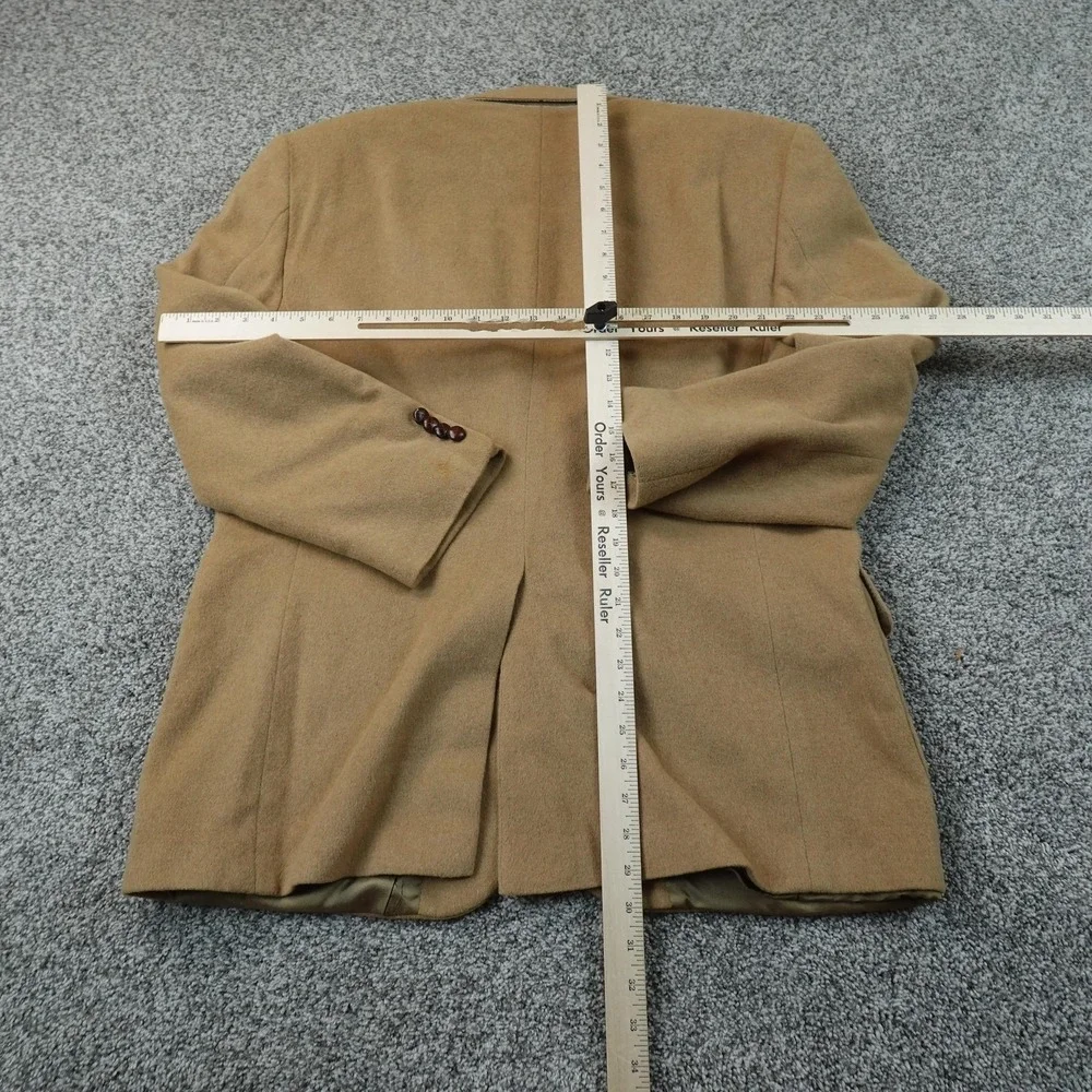 Stafford Blazer Mens 46 Brown Camel Hair Wool Button Sport Coat Suit Jacket USA